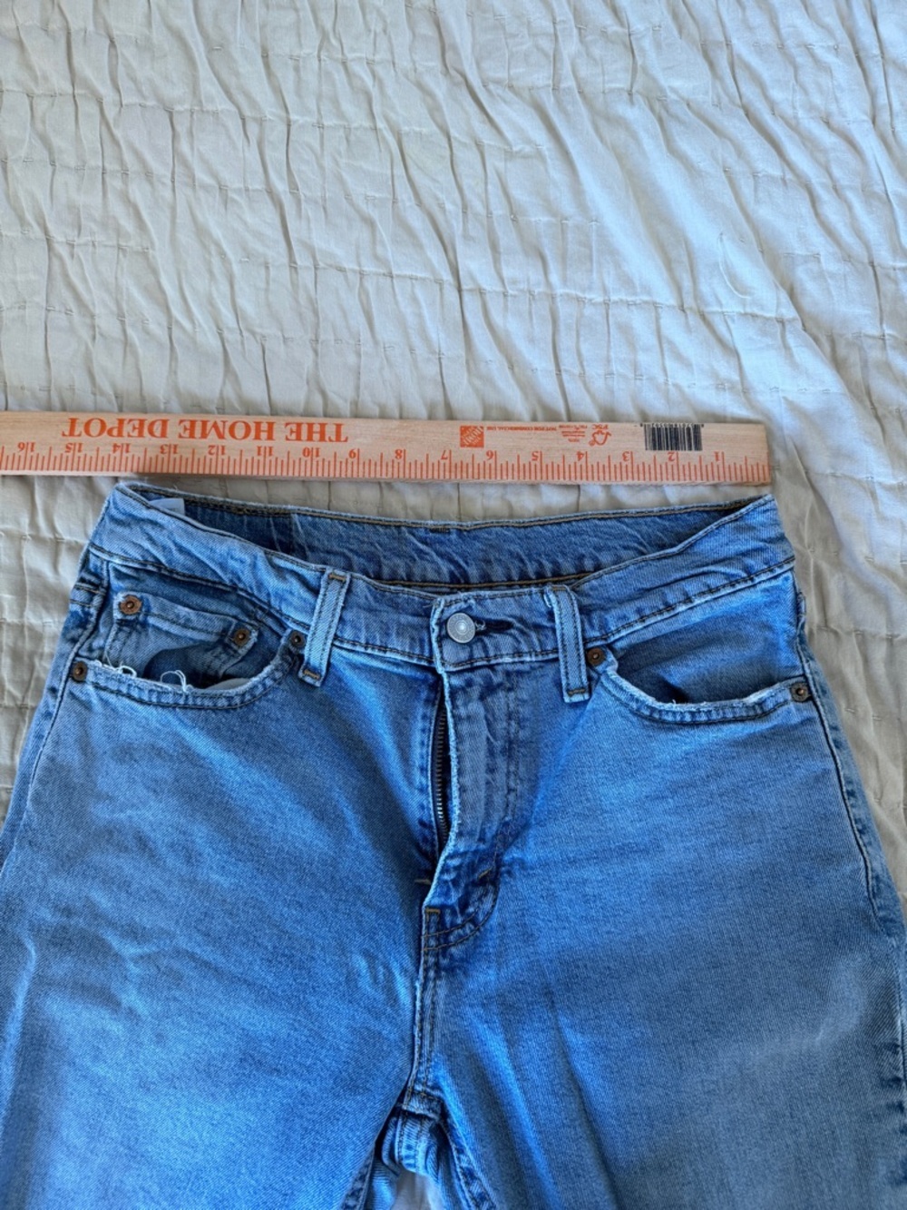 Levi's Light Blue Distressed Straight-Leg Jeans - Picture 11 of 12